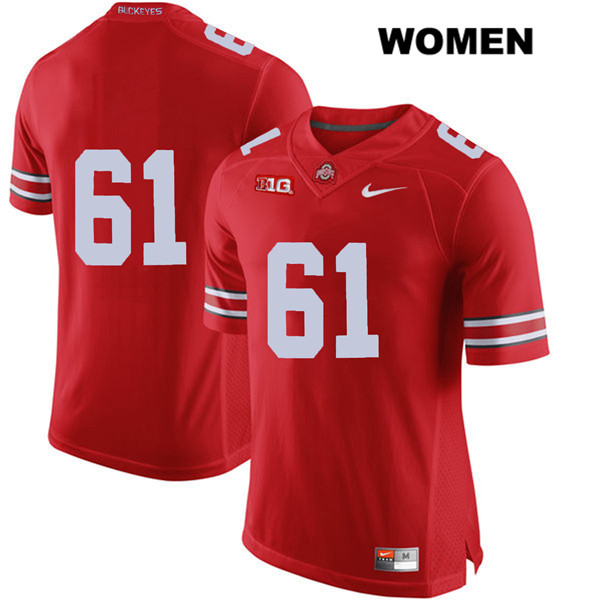 Ohio State Buckeyes Women's Gavin Cupp #61 Red Authentic Nike No Name College NCAA Stitched Football Jersey JX19P03PS